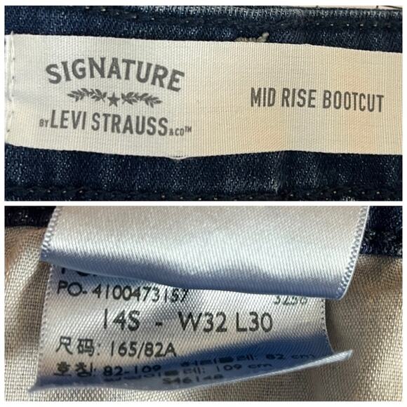 Levi’s Women’s Plus Jeans Mid Rise Bootcut Size Dark Denim Wash 14S 32x30 Short - Picture 5 of 7